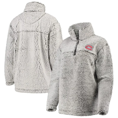 G-iii 4her By Carl Banks Women's  Gray Montreal Canadiens Sherpa Quarter-zip Pullover Jacket