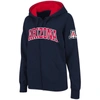 Colosseum Stadium Athletic Navy Arizona Wildcats Arched Name Full-zip Hoodie In Navy