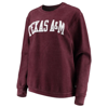 Pressbox Women's Maroon Texas A M Aggies Comfy Cord Vintage-like Wash Basic Arch Pullover Sweatshirt In Maroon