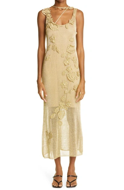 pemma crochet dress Cult Gaia Pemma Knit Crochet Coverup Dress in Gold