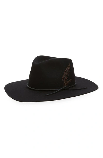 Rag & Bone Kacy Embroidered-feather Wool Fedora In Black