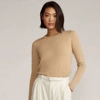 Ralph Lauren Cashmere Crewneck Sweater In Lux Tan