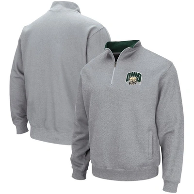 Colosseum Men's  Heathered Gray Ohio Bobcats Tortugas Team Logo Quarter-zip Jacket