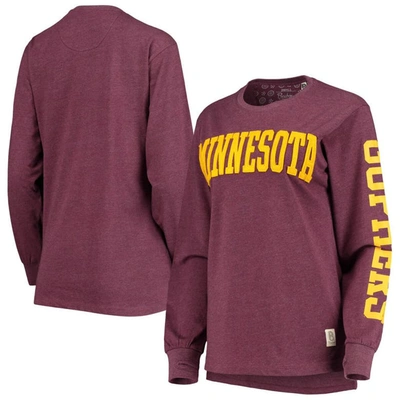 Pressbox Women's  Maroon Minnesota Golden Gophers Two-hit Canyon Long Sleeve T-shirt