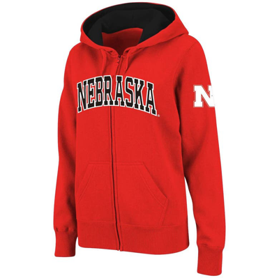 Colosseum Women's Stadium Athletic Scarlet Nebraska Huskers Arched Name Full-zip Hoodie