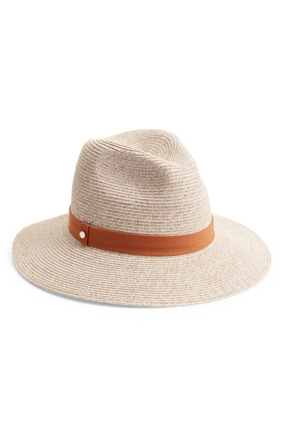 Nordstrom Packable Braided Paper Straw Panama Hat In Tan Dark Combo