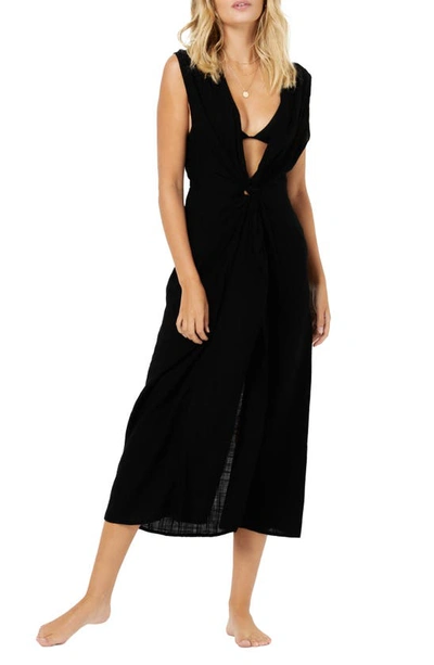 L*space Women's Ridin' High Ribbed Down The Line Cover-up Dress In Black