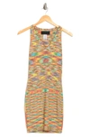 Know One Cares Space Dyed Knit Tank Dress In Multi