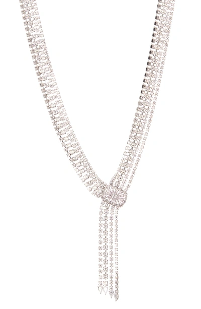 Nadri Gladys Cubic Zirconia 4-line Statement Necklace In Rhodium