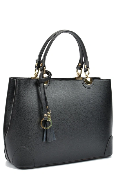 Isabella Rhea Leather Top Handle Bag In Nero