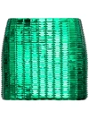 Attico Rue Embellished Mini Skirt In Green Rayon In Green