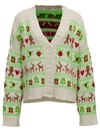 Philosophy Di Lorenzo Serafini The Christmas Jumper White Wool Blend Cardigan In Multicolor