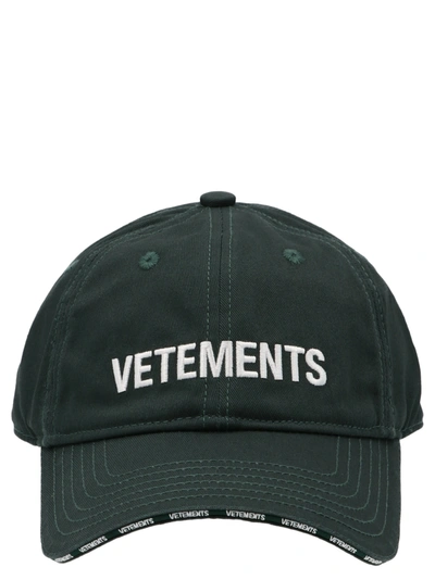 Vetements Logo刺绣棒球帽 In Green