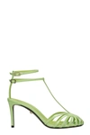 ALEVÌ ANNA 080 SANDALS IN GREEN PATENT LEATHER