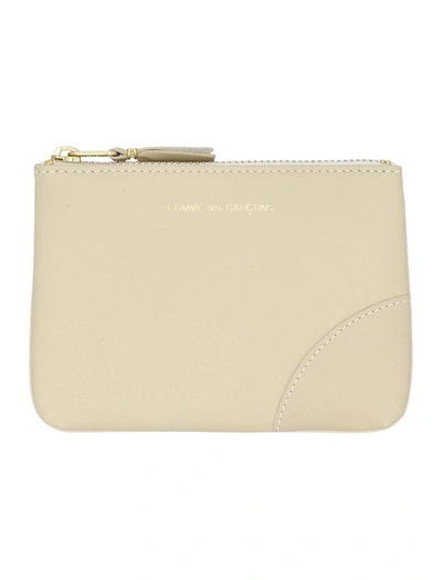 Comme Des Garçons Xsmall Classic Leather Pouch In Off White