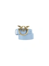 Pinko Love Bird-buckle Leather Belt In Light Blue