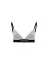 Tom Ford Logo-underband Cashmere Triangle Bra In Grey Melange