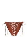 Tory Burch Bikini Briefs With Floral Print In Marrone