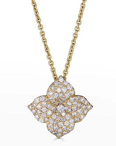 Piranesi 18k Yellow Gold Diamond Small Flower Necklace, 16