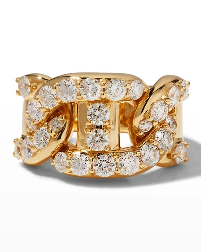 Leo Pizzo 18k Gold Diamond Chain-link Ring