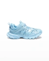 Balenciaga Track Logo-detailed Mesh And Rubber Sneakers In Lt Blue Metallic