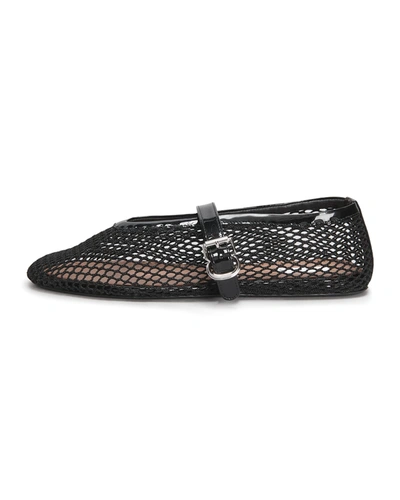 Alaïa Mesh Mary Jane Ballerina Flats In 999 Noir