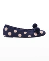 Kate Spade Harley Polka Dot Faux Fur Ballerina Flats In Starry Night / Dot