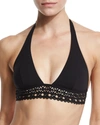 Lise Charmel Ajourage Couture Laser- Cut Triangle Solid Swim Top In Pacific Couture