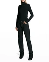 Balenciaga Logo Patch Ribbed Turtleneck Sweater In Noir