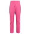 Max Mara Circeo Wool Crepe Cropped Trousers In Fuxia