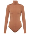 Wolford Colorado Turtleneck String Bodysuit In Beige