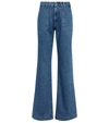 Apc Seaside High-rise Wide-leg Jeans In Washed Indigo