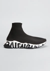 Balenciaga Speed Stretch-knit High-top Sock Trainer In Blk Wht Blk