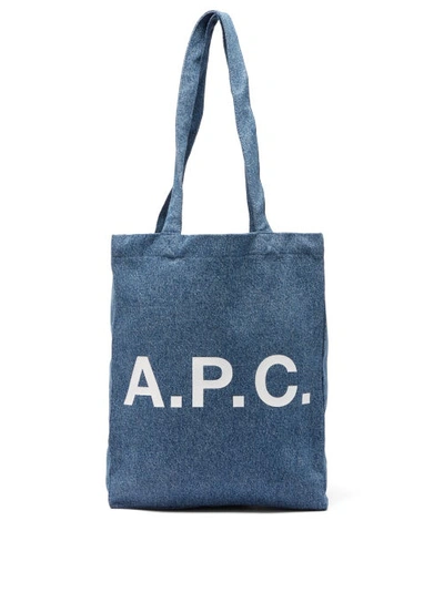 Apc Lou Tote Bag In Washed Indigo