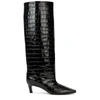 Totême Brown Croco-embossed Wide Shaft Tall Boots In Black