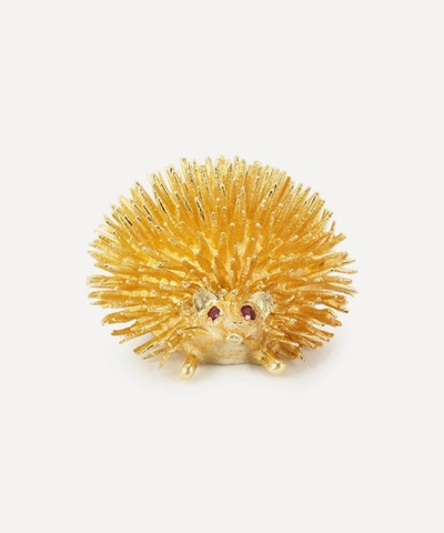 Kojis 14ct Gold 1970s Ruby Hedgehog Brooch