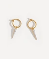 Missoma 18ct Gold Plated Vermeil Silver Mini Cubic Zirconia Pave Spike Charm Hoop Earrings In Gold