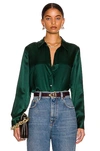 L Agence Tyler Long-sleeve Blouse In Dark Forest