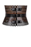 Alaïa Vienne Leather Corset Belt In Noir