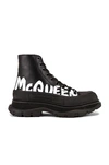 Alexander Mcqueen Tread Slick High-top Sneakers In Black & White