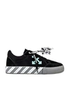 Off-white Low Vulcanized Canvas/suede Sneaker In Black & Turquoise