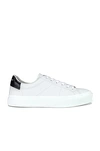Givenchy City Sport Leather Sneakers In White & Black