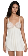Cosabella Sicilia Lacey Babydoll With Thong Panties In Canvas