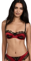 Kiki De Montparnasse Sensuel Lace-trim Underwire Balconette Bra In Red/black