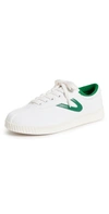 Tretorn Nylite Plus Canvas Sneakers In White/green