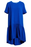 Charles Henry High/low Knit Dress In Royal