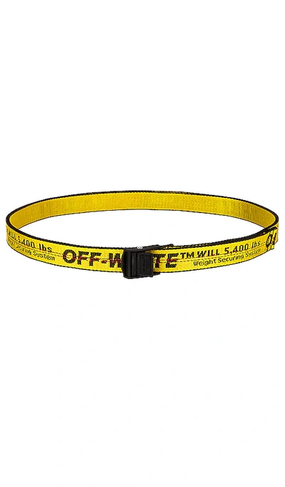 Off-white Yellow Mini Classic Industrial Belt In Black,silver