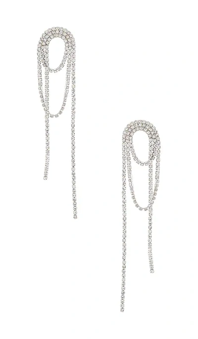 Amber Sceats Diamond Dangle Earring In Metallic Silver