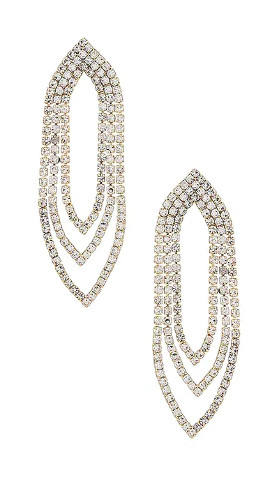 Amber Sceats Diamond Oval Earring In Metallic Gold