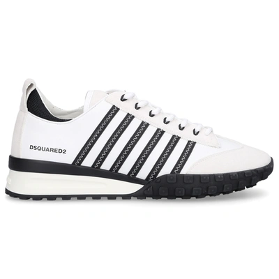 Dsquared2 Original Legend Sneakers In Suede And Leather In White